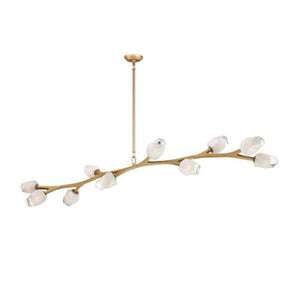 Blossom 17.25' 10 Light Multi-Light Pendant in Natural Aged Brass