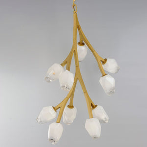 Blossom 19.25' 10 Light Multi-Light Pendant Suspension Pendant in Natural Aged Brass