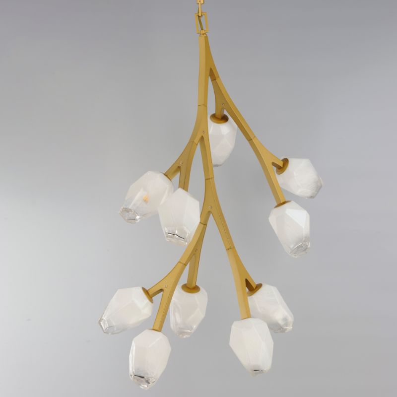 Blossom 19.25' 10 Light Multi-Light Pendant Suspension Pendant in Natural Aged Brass