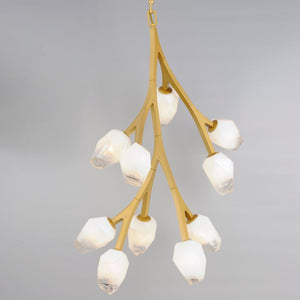 Blossom 19.25' 10 Light Multi-Light Pendant Suspension Pendant in Natural Aged Brass