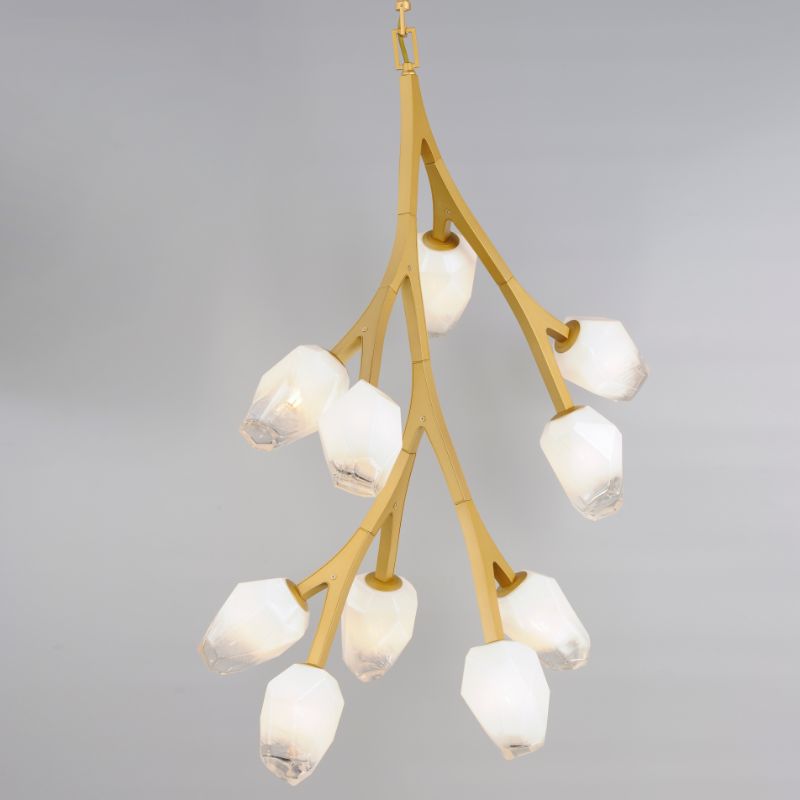Blossom 19.25' 10 Light Multi-Light Pendant Suspension Pendant in Natural Aged Brass