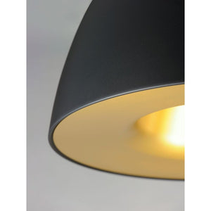 Fungo 23.5' Single Light Suspension Pendant in Black and Satin Brass