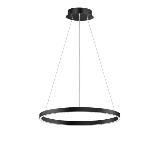 Groove 24" Single Light Pendant in Black
