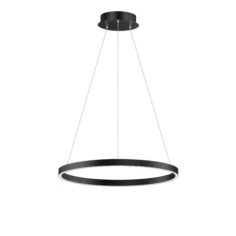 Groove 24' Single Light Pendant in Black
