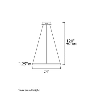 Groove 24' Single Light Pendant in Black