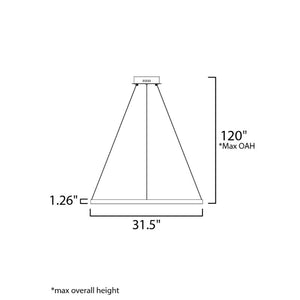 Groove 31.5' Single Light Pendant in Gold