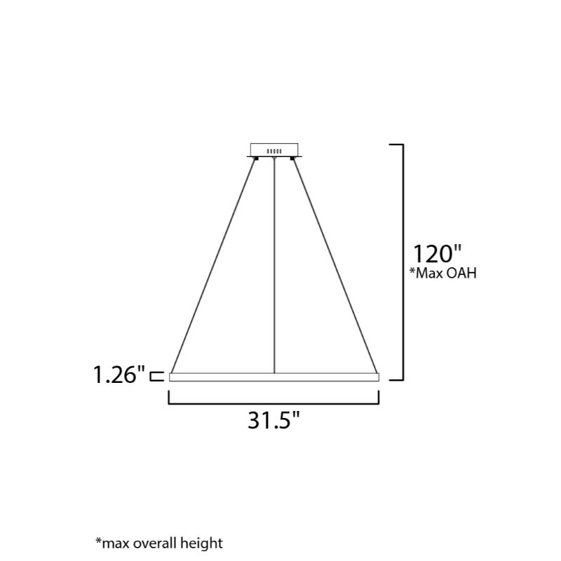 Groove 31.5' Single Light Pendant in Gold
