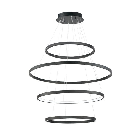 Groove 39.5" 4 Light Single Pendant in Black