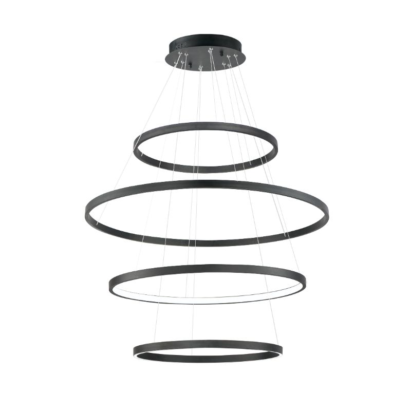 Groove 39.5' 4 Light Single Pendant in Black