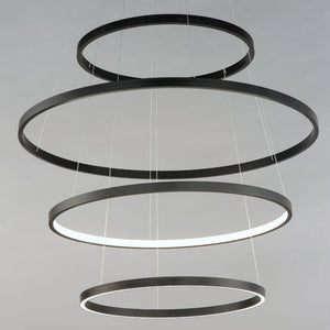 Groove 39.5' 4 Light Single Pendant in Black