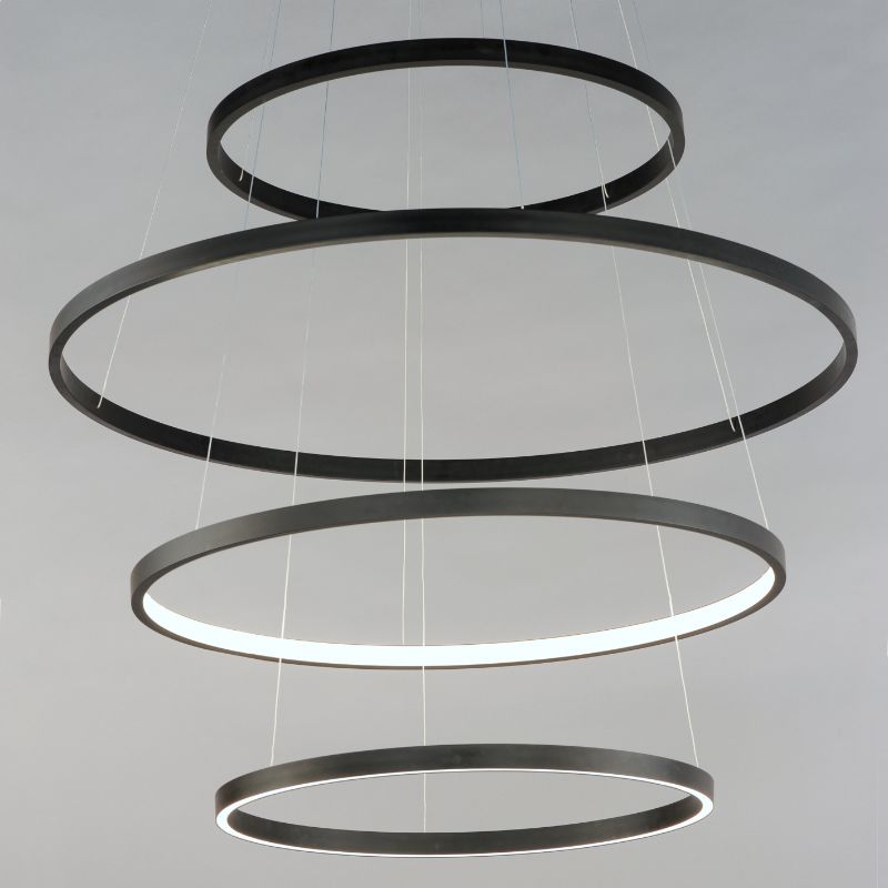 Groove 39.5' 4 Light Single Pendant in Black