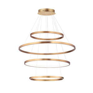 Groove 39.5' 4 Light Single Pendant in Gold