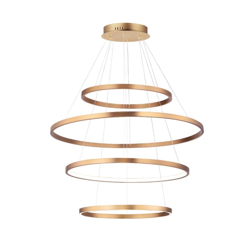Groove 39.5' 4 Light Single Pendant in Gold