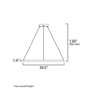 Groove 39.5' Single Light Pendant in Black