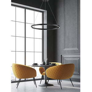 Groove 39.5' Single Light Pendant in Black