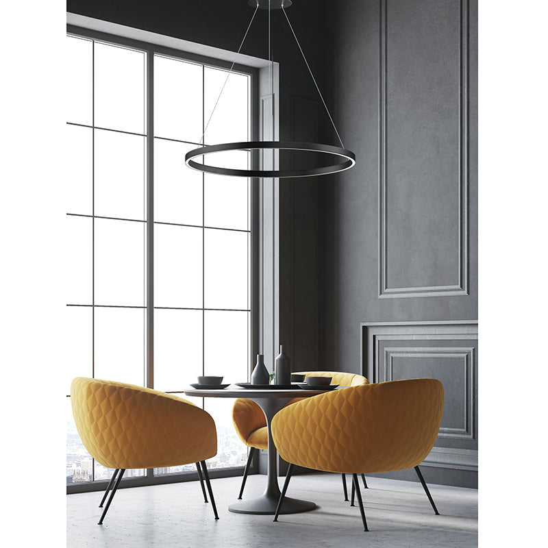 Groove 39.5' Single Light Pendant in Black