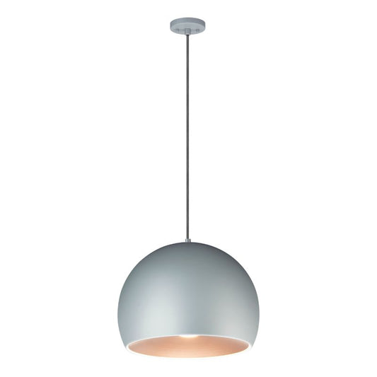 Palla 15.75" Single Light Suspension Pendant in Dark Grey and Coffee