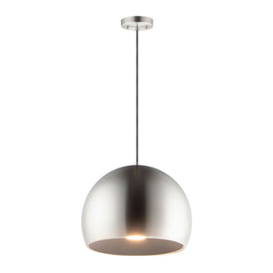 Palla 15.75' Single Light Suspension Pendant in Satin Nickel and Black