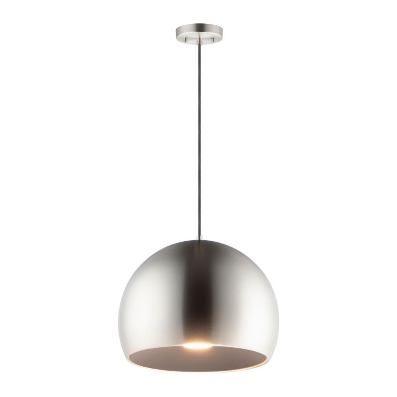 Palla 15.75' Single Light Suspension Pendant in Satin Nickel and Black
