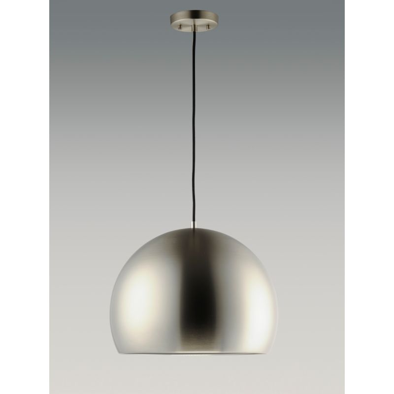 Palla 15.75' Single Light Suspension Pendant in Satin Nickel and Black