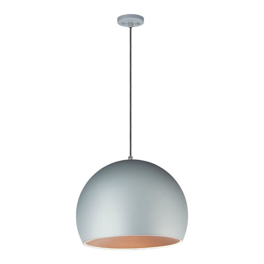Palla 19.75" Single Light Suspension Pendant in Dark Grey and Coffee