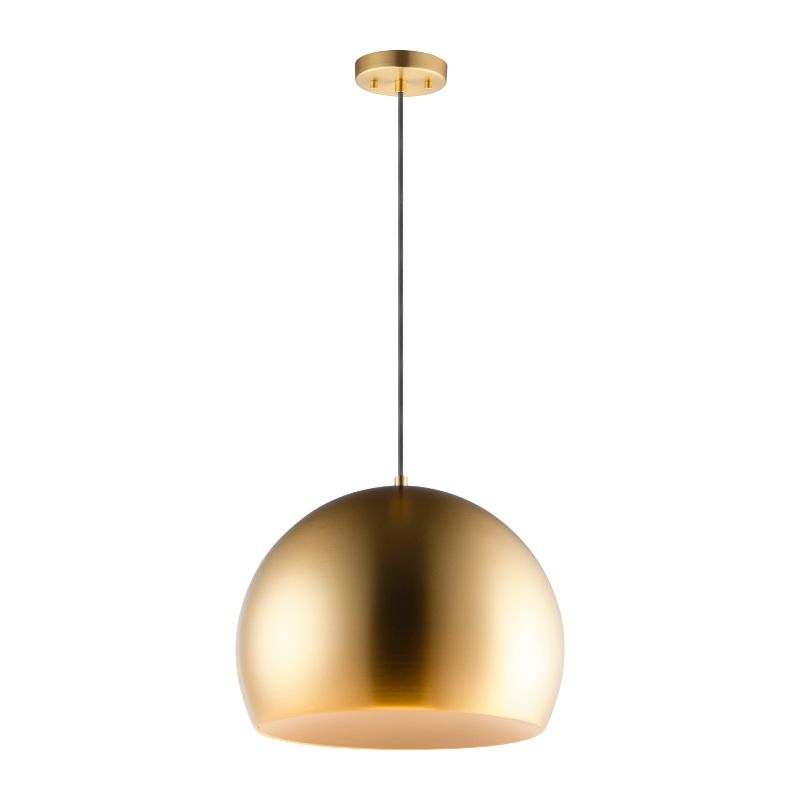 Palla 19.75' Single Light Suspension Pendant in Satin Brass and Coffee