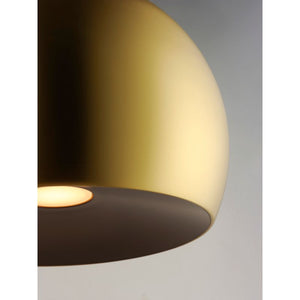 Palla 19.75' Single Light Suspension Pendant in Satin Brass and Coffee