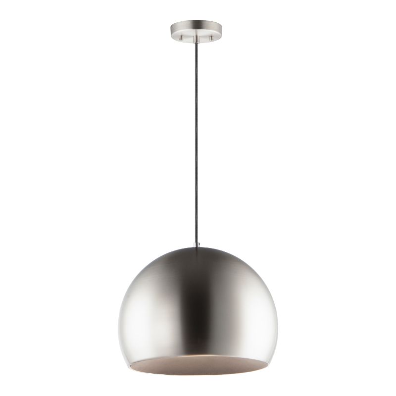 Palla 19.75' Single Light Suspension Pendant in Satin Nickel and Black