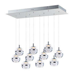 Swank 12.5' 10 Light Multi-Light Pendant in Polished Chrome