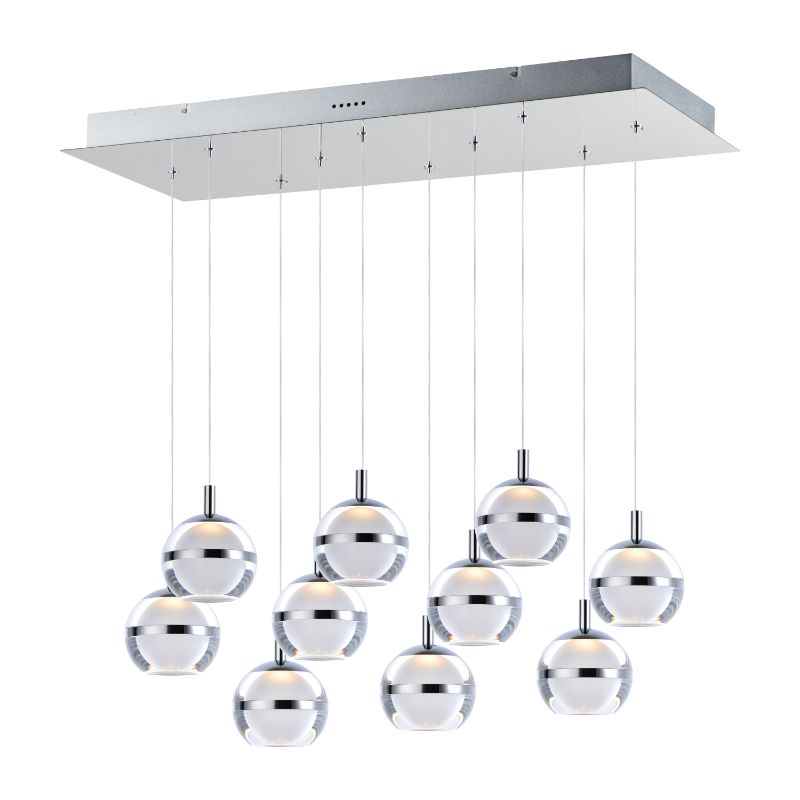 Swank 12.5' 10 Light Multi-Light Pendant in Polished Chrome