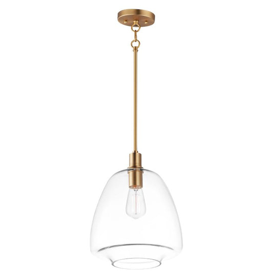 Babylon 11.5" Single Light Suspension Pendant in Satin Brass