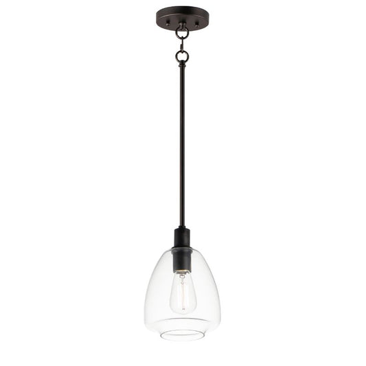 Babylon 7.25" Single Light Suspension Pendant in Black