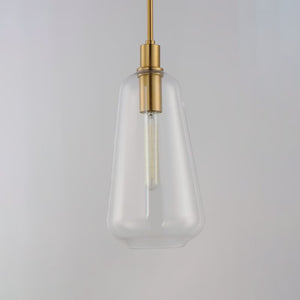Babylon 7.5' Single Light Suspension Pendant in Satin Brass