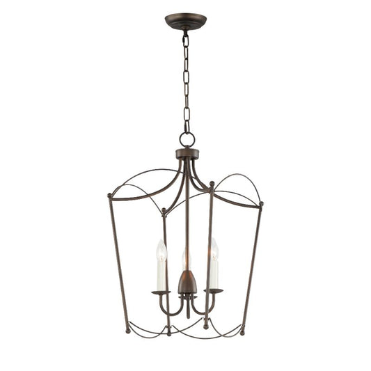 Plumette 14" 3 Light Multi-Light Pendant in Chestnut Bronze