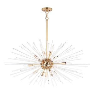 Polaris 40' 16 Light Multi-Light Pendant in Satin Brass