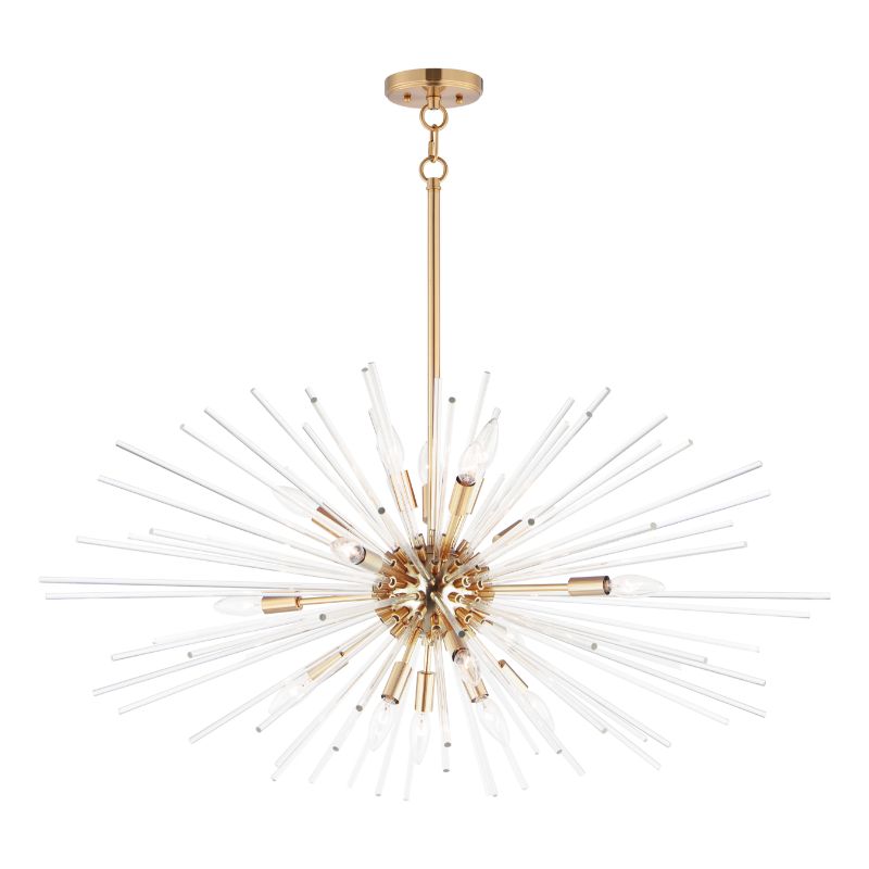 Polaris 40' 16 Light Multi-Light Pendant in Satin Brass