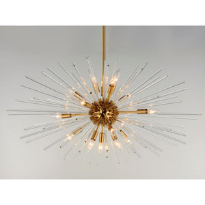 Polaris 40' 16 Light Multi-Light Pendant Suspension Pendant in Satin Brass