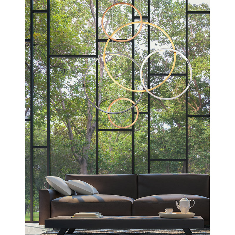 Union 46.75' 5 Light Multi-Light/Suspension Pendant in Multi-Plated