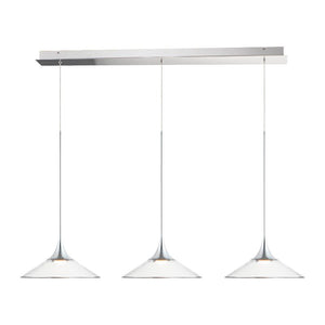 Cono 14' 3 Light Multi-Light Pendant in Polished Chrome