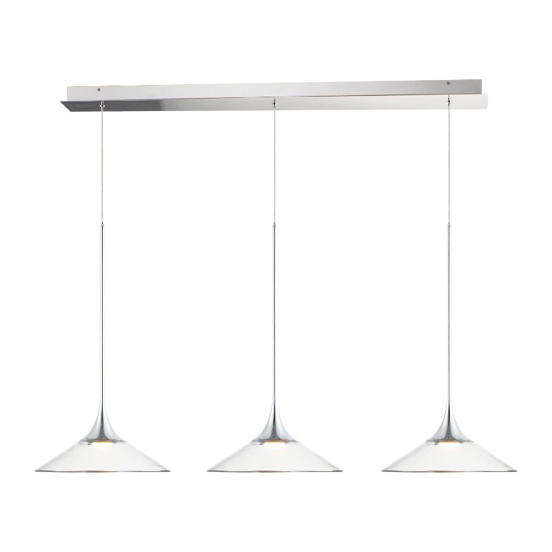 Cono 14' 3 Light Multi-Light Pendant in Polished Chrome
