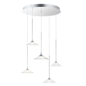 Cono 26' 5 Light Multi-Light Pendant in Polished Chrome