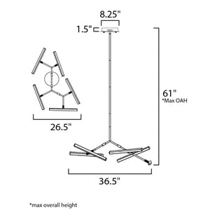 Robotica 26.5' 5 Light Multi-Light Pendant Suspension Pendant in Black