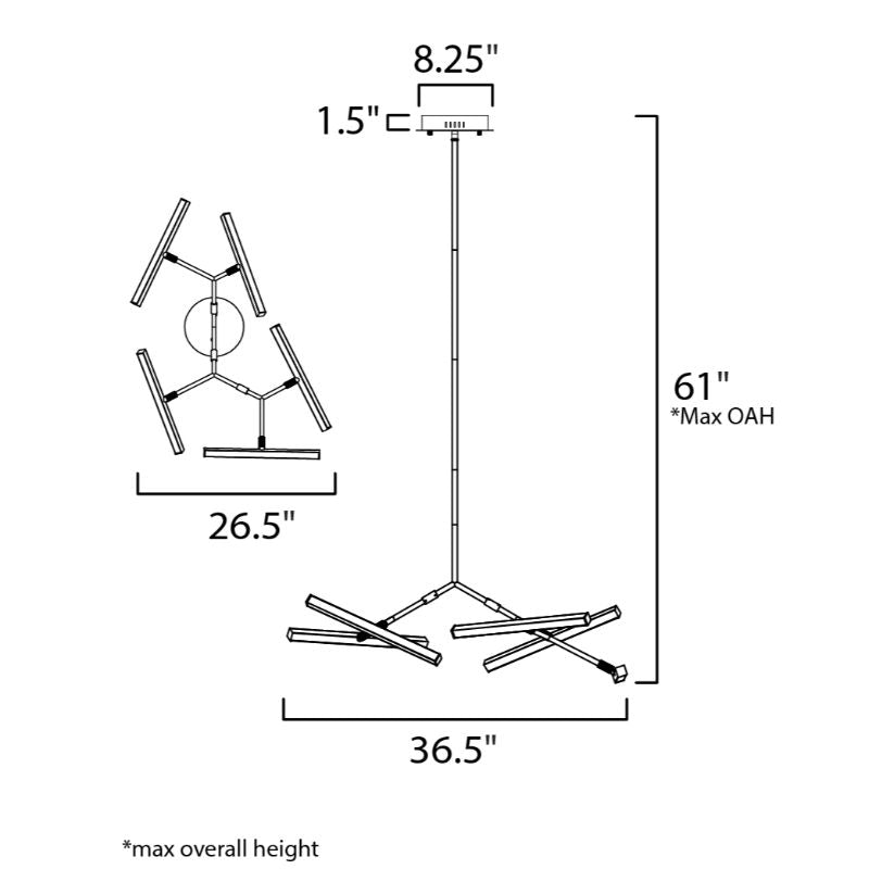 Robotica 26.5' 5 Light Multi-Light Pendant Suspension Pendant in Black