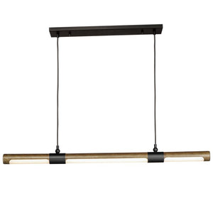 Rollo 3' Single Light Suspension Pendant in Antique Pecan and Black