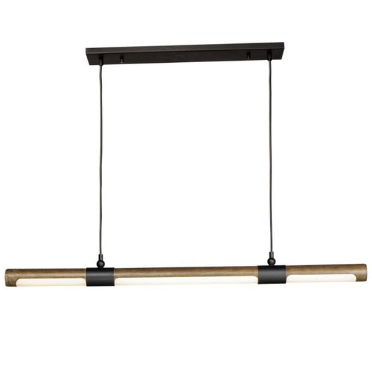 Rollo 3" Single Light Suspension Pendant in Antique Pecan and Black