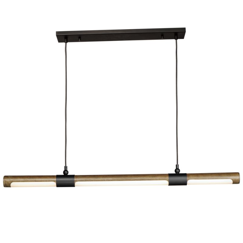 Rollo 3' Single Light Suspension Pendant in Antique Pecan and Black