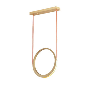 Tether 5.5' Single Light Suspension Pendant in Natural Aged Brass