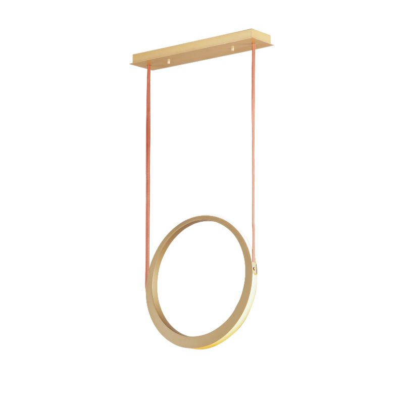 Tether 5.5' Single Light Suspension Pendant in Natural Aged Brass