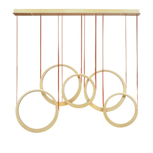 Tether 7.75' 5 Light Multi-Light Pendant in Natural Aged Brass