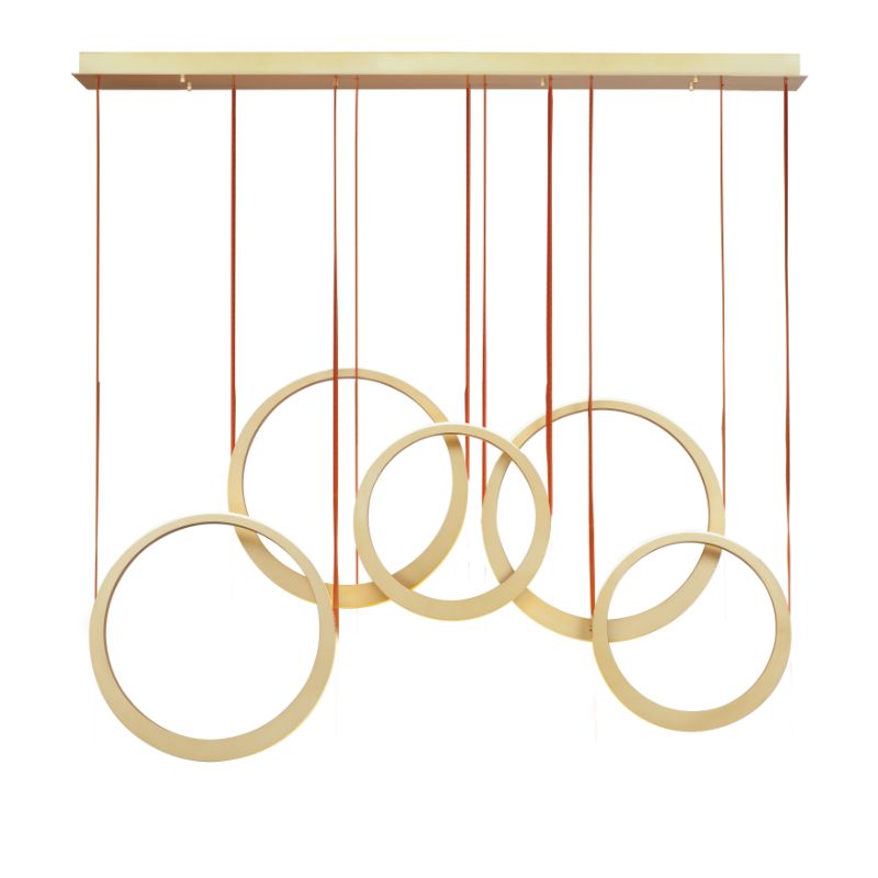 Tether 7.75' 5 Light Multi-Light Pendant in Natural Aged Brass